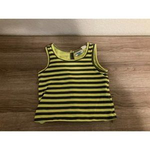 Roxy Girl Tank Top 6-12 Months Yellow and Gray Striped Sleeveless Top